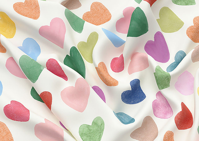 Wee Blue Bell Love Hearts, Multi - Twist&Fit Roman Blind - Image 4